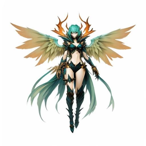 Light hot girl style monster character with wings(character ...