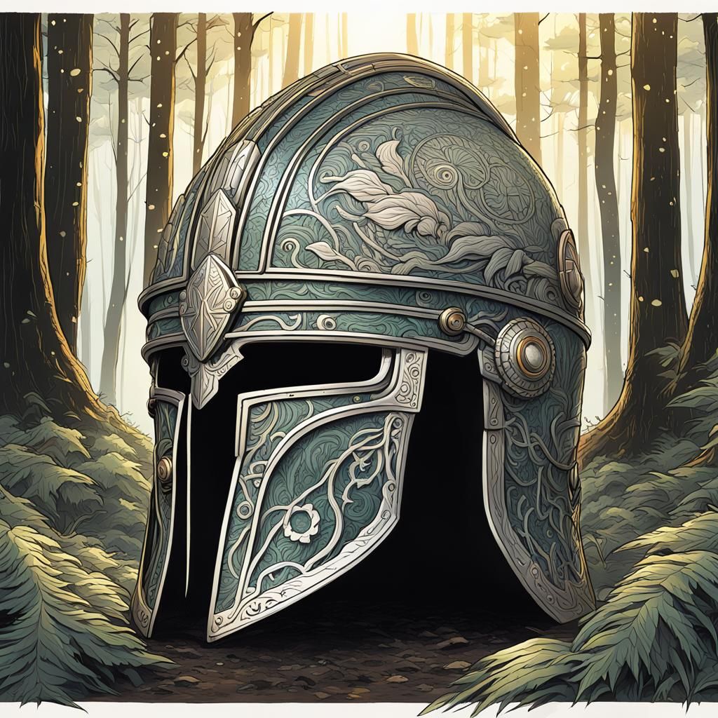 intricately crafted warrior helmet   by @Dim Vas