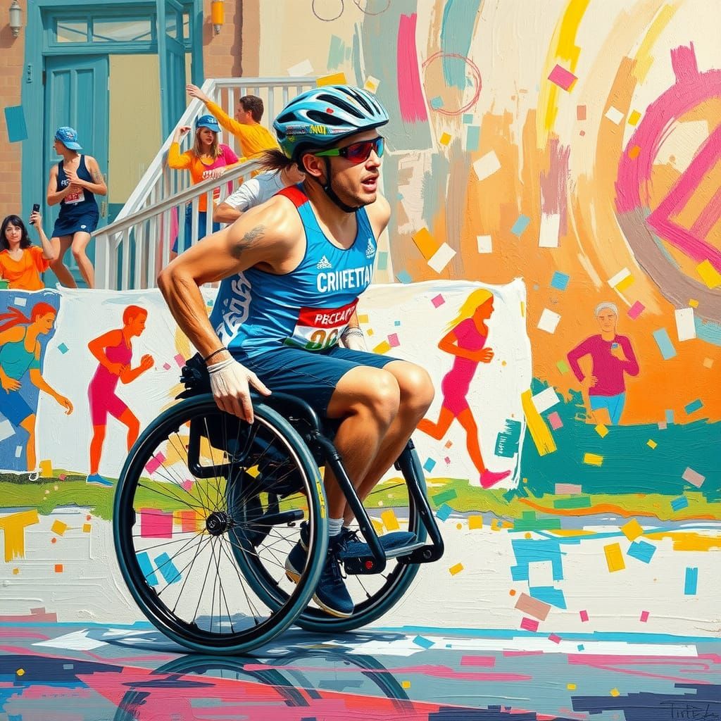 "Paralympic running  in a wheelchair