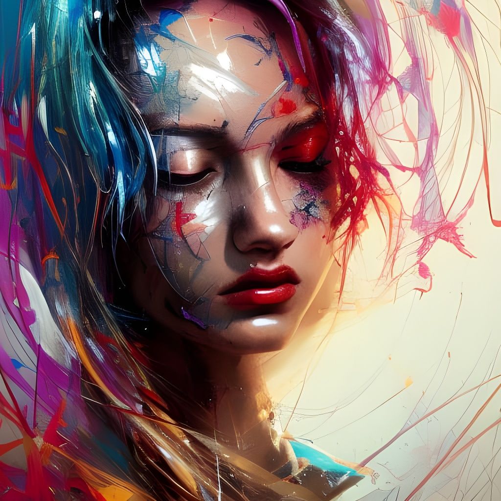 Colorful woman in abstract beauty - AI Generated Artwork - NightCafe ...