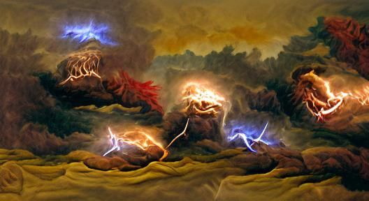 Raging lightning battles of the Gods