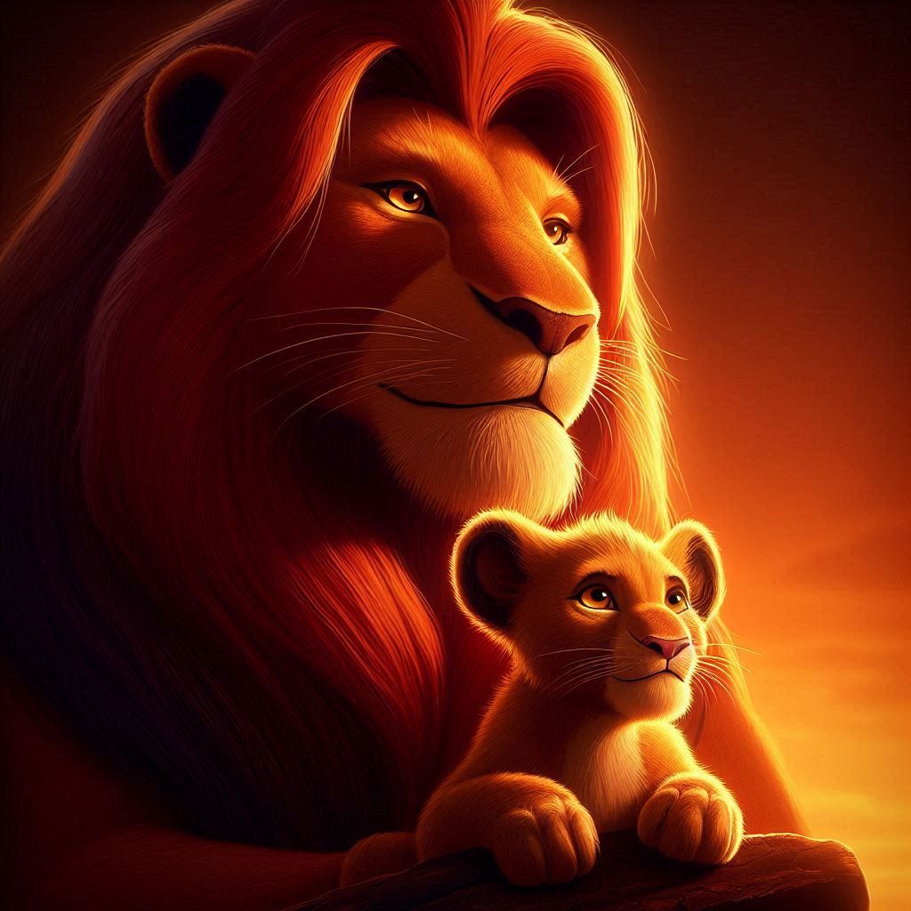 Mufasa and Simba, Father and Son Portrait #2
