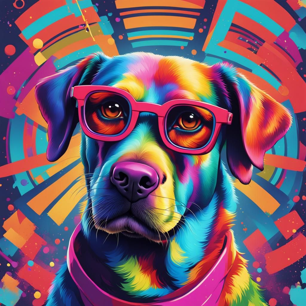 A pop art style of a dog.