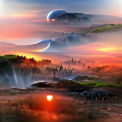 Sunrise on an alien planet 