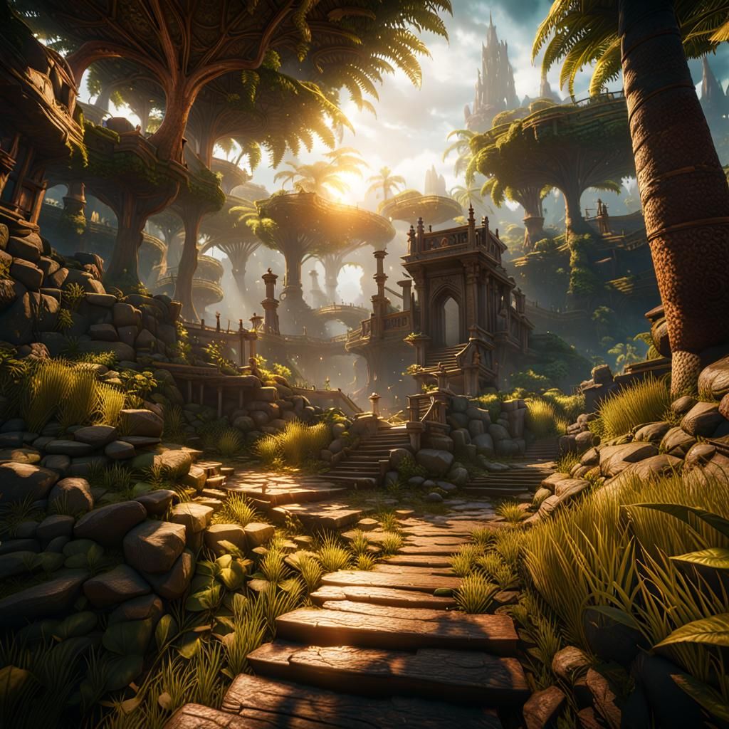 Jungle Ruins 2 - AI Generated Artwork - NightCafe Creator