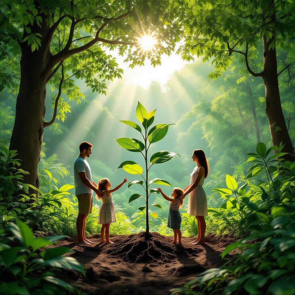 interdépendance entre l'être humain et les plantes, 
oxygène, écologie, alimentation, effet de serre