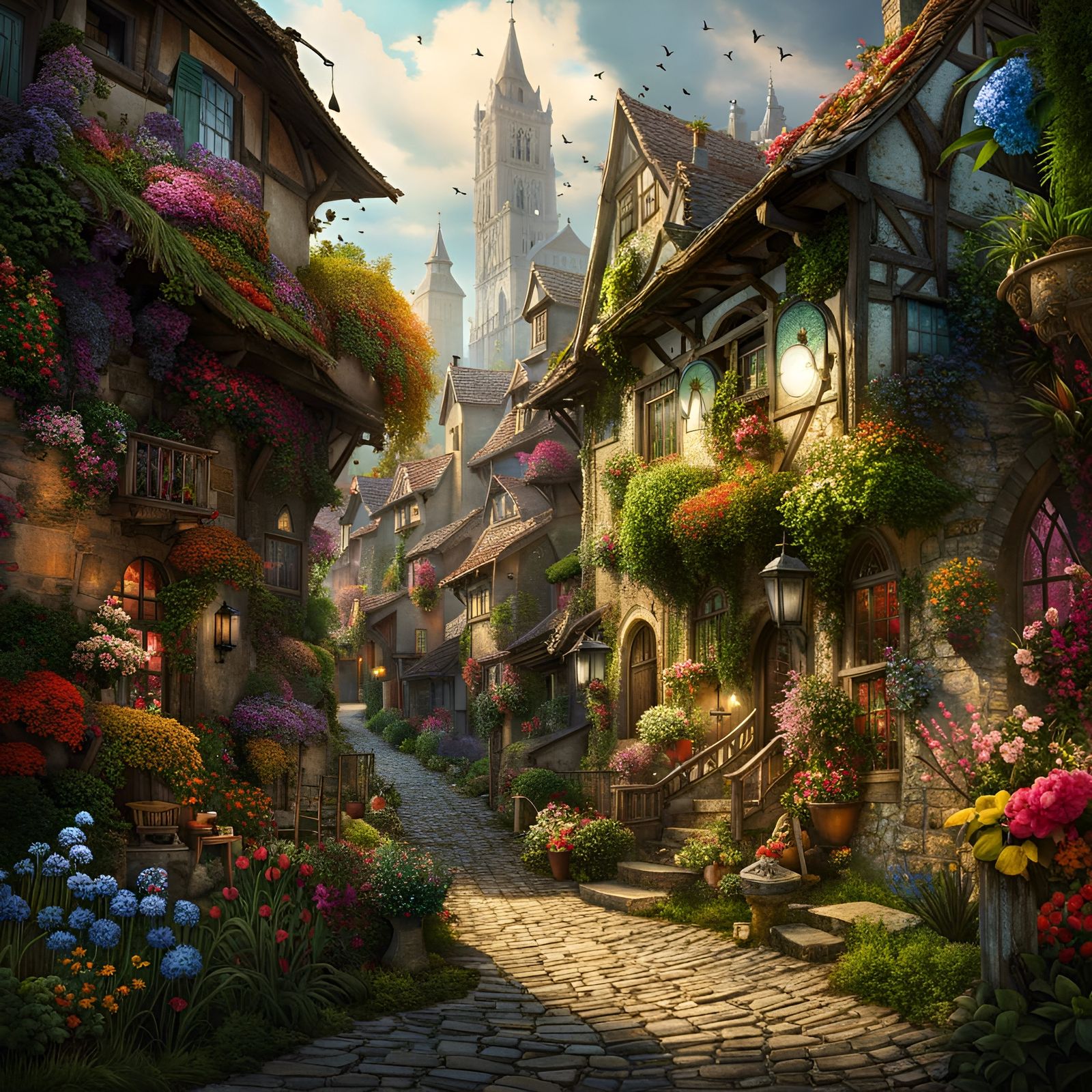 Countryside Village - Ai Generated Artwork - Nightcafe Creator