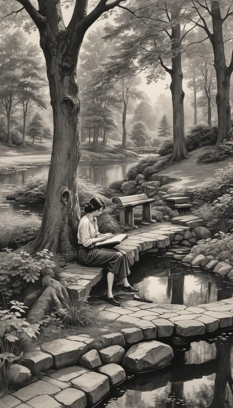 A black and white image in a pencil-drawing style. In a smal...