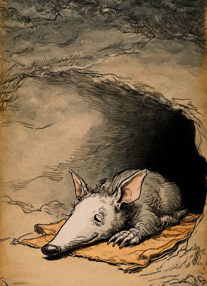 Aardvark sleeping ☁️ 06
