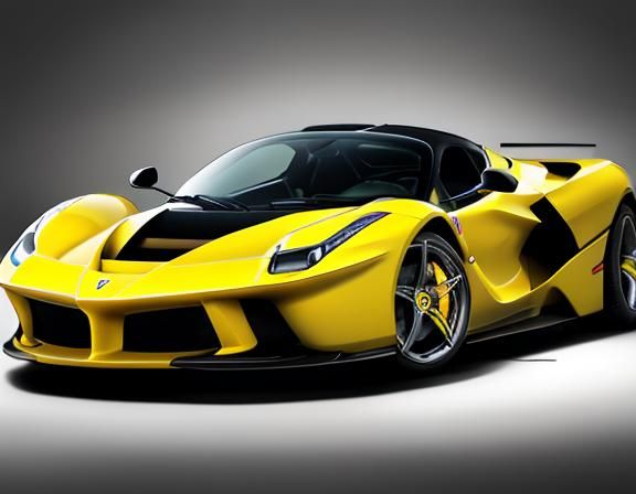 Yellow Ferrari LaFerrari Aperta May on show-background