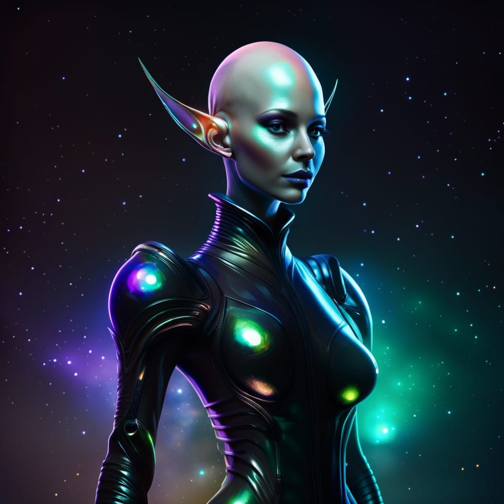 Beautiful female alien - AI Generated Artwork - NightCafe Creator