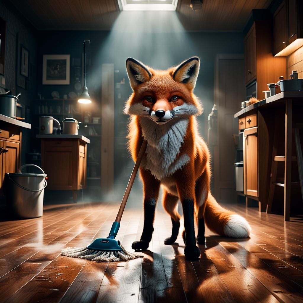 1 800 dial a sune Fox cleaning services AI Generated Artwork