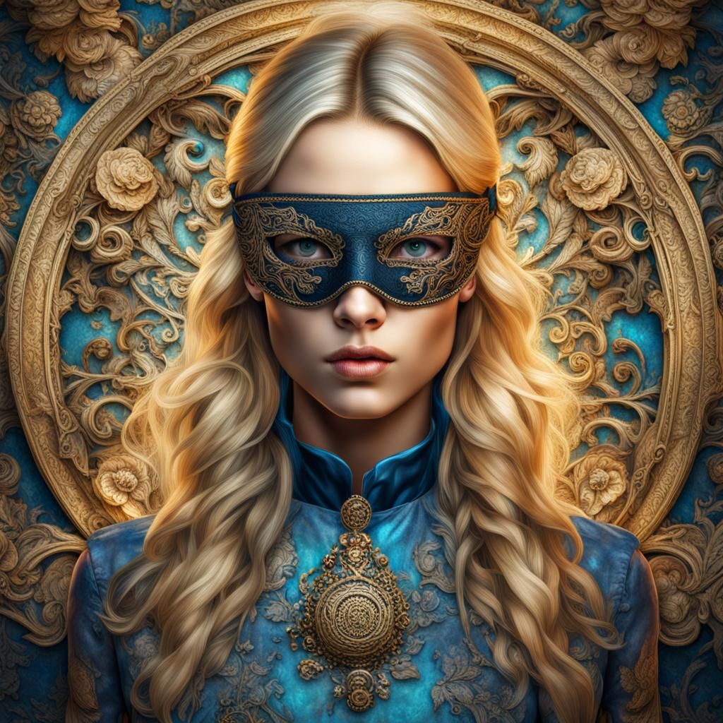 A beautiful blonde woman wearing an eye-patch over one eye, ...