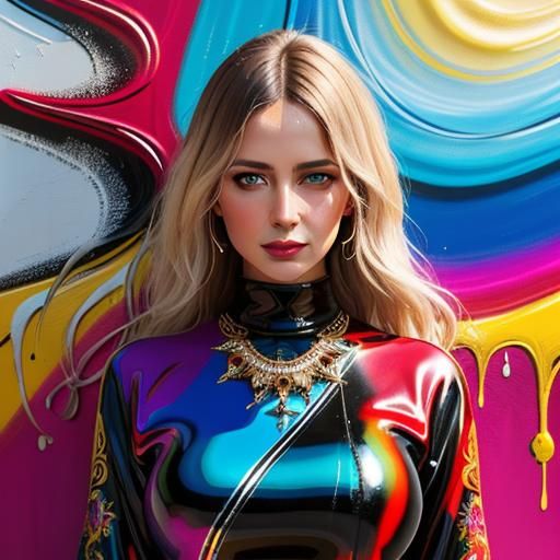 Surreal Landscape with Eccentric Ladies in Photorealistic St...