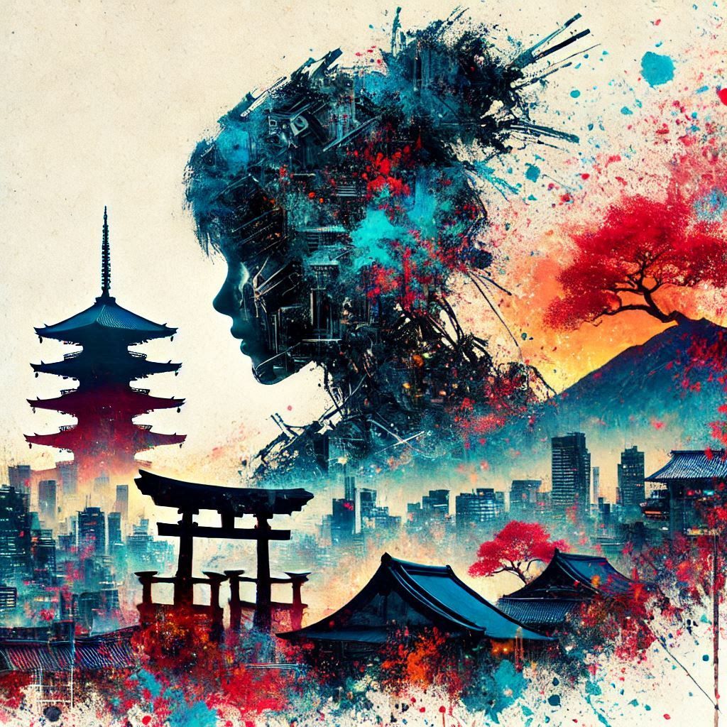 double exposure beautiful fantasy portrait landscape..