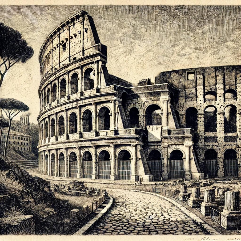 Etching of the Colosseum