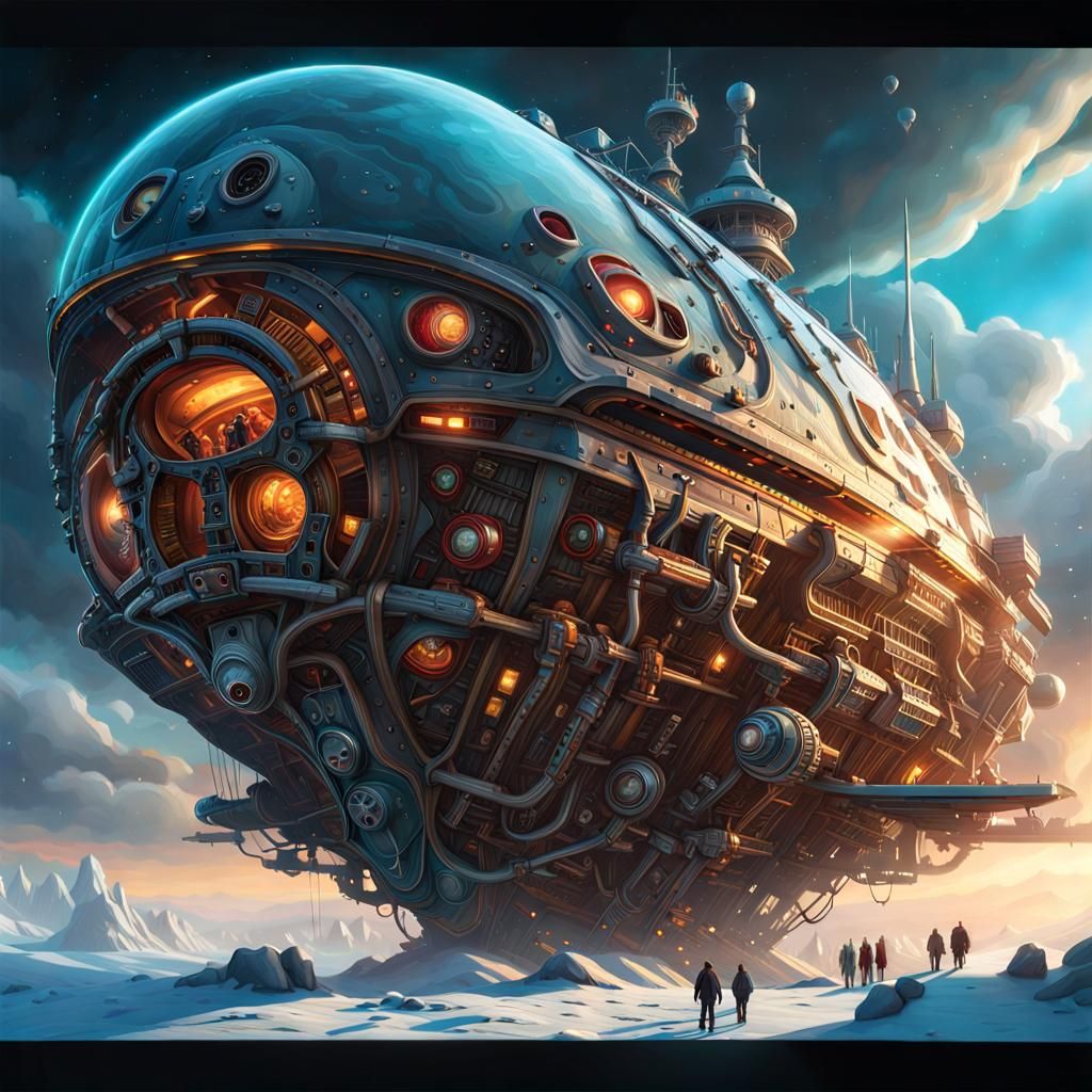 Arctic Explorer: The Flying Steampunk City  by @KanatGR