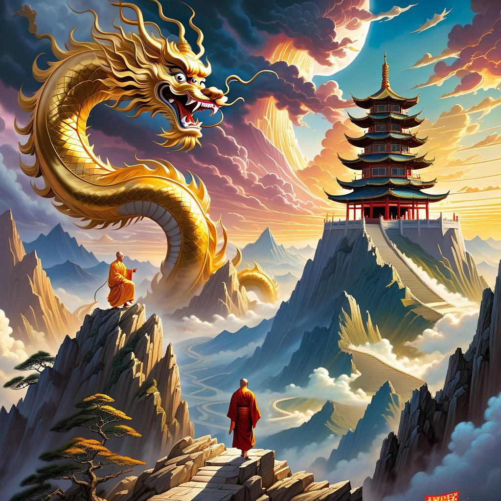 Monk summons the Dragon  by @AliensAlsoLove