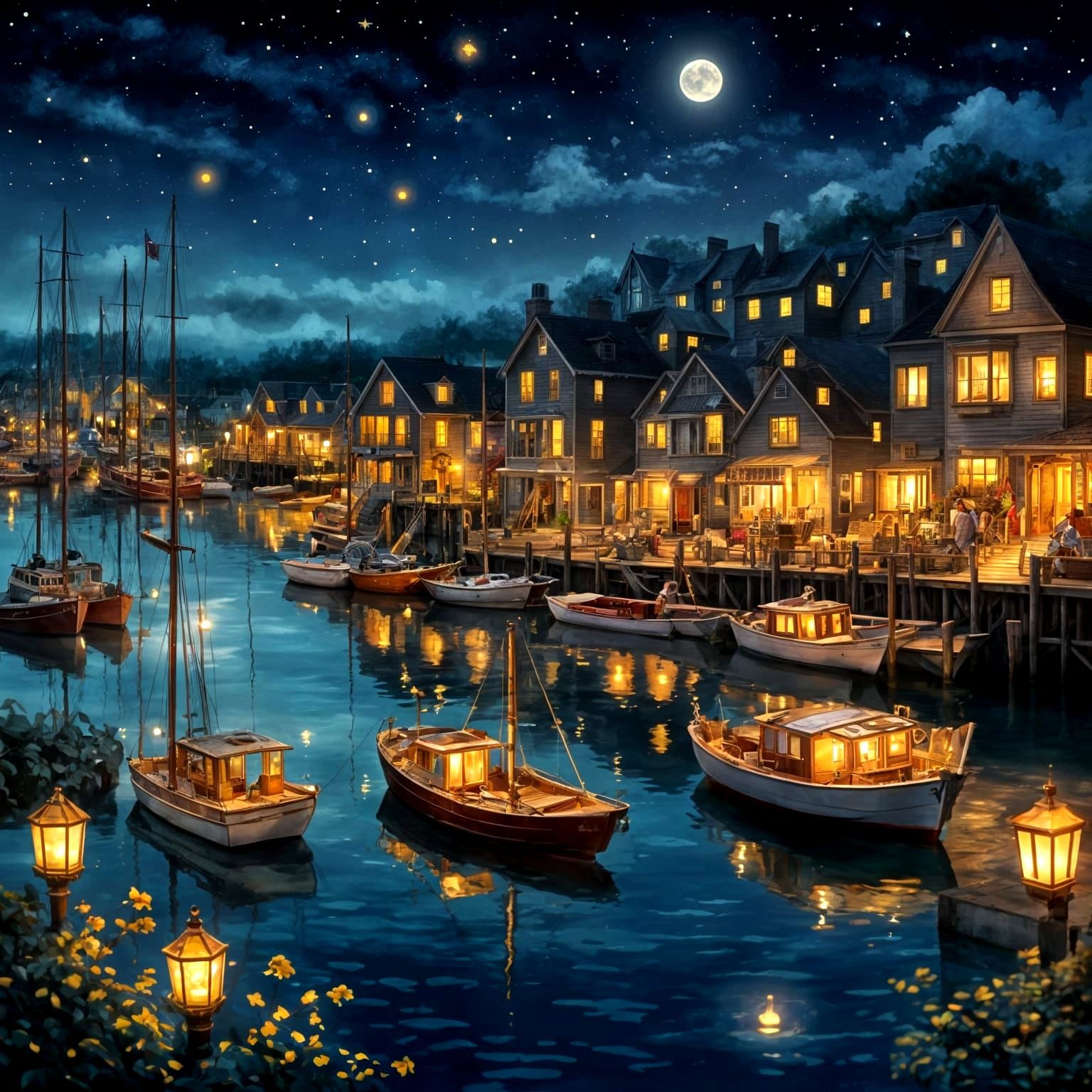 Midnight Harbor  by @dizzy