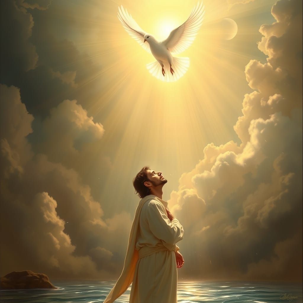 And the Holy Spirit descended on him in bodily form, like a dove; and a voice came from heaven, "You ...  by @Swangrace 