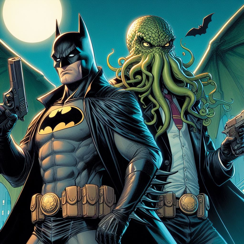 Cthulhu and Batman as buddy cops