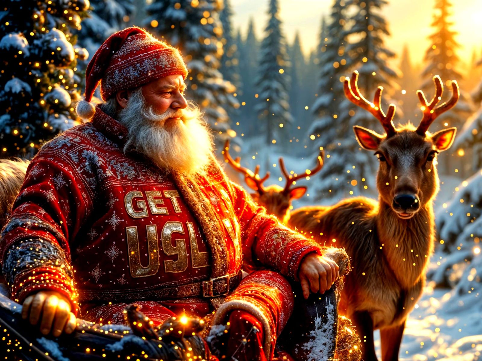 Santa sharing hydration tips with Prancer and Vixen