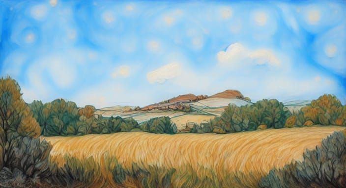 Whimsical Watercolor Landscape in Soft Focus