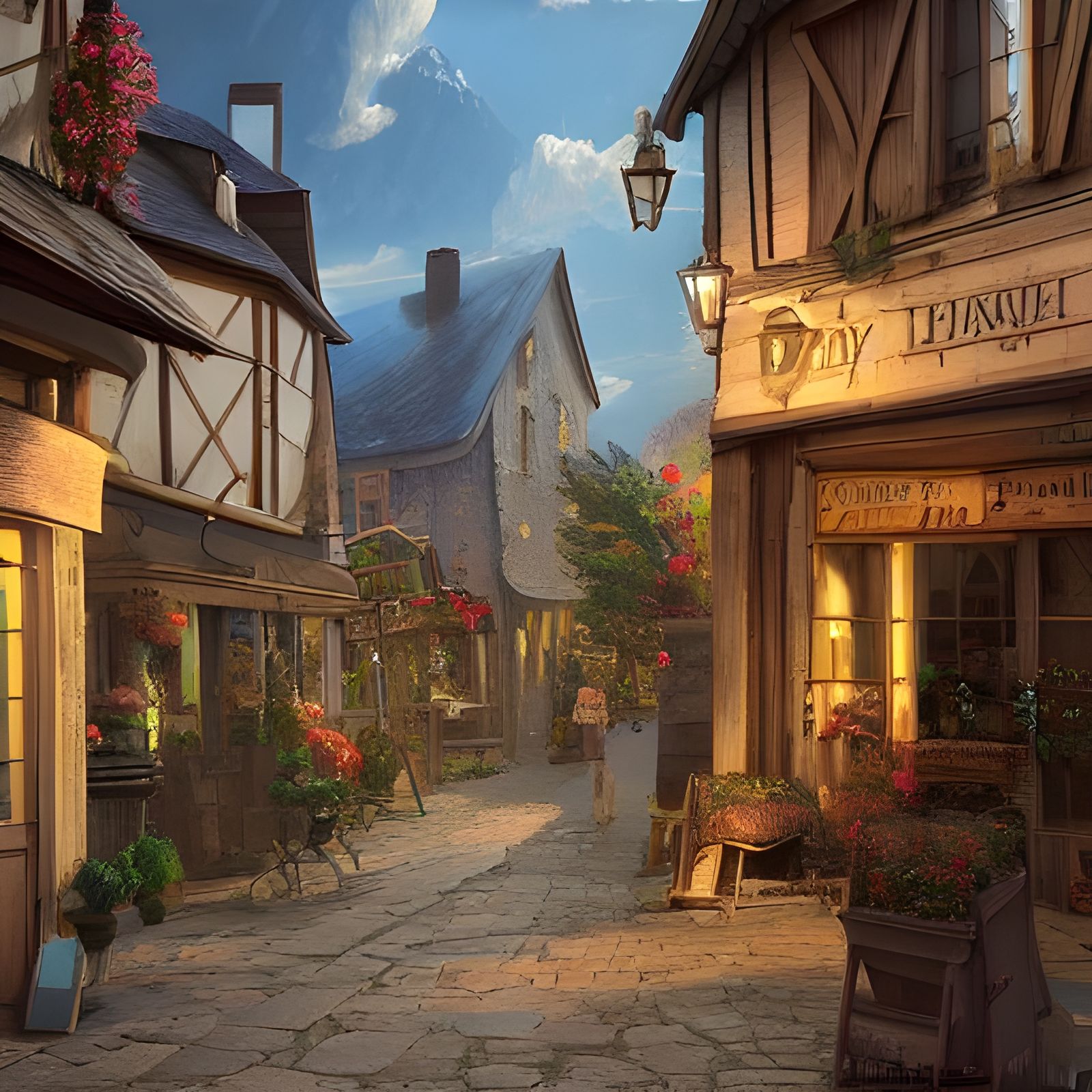 Small town main street in rural France