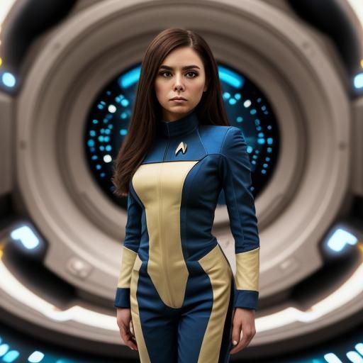 chibi wonderful brunette in Star Trek suit, img2img 8k, hype...