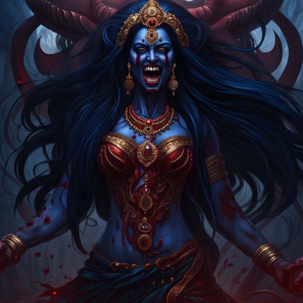 Hindu Goddess Kali - AI Generated Artwork - NightCafe Creator