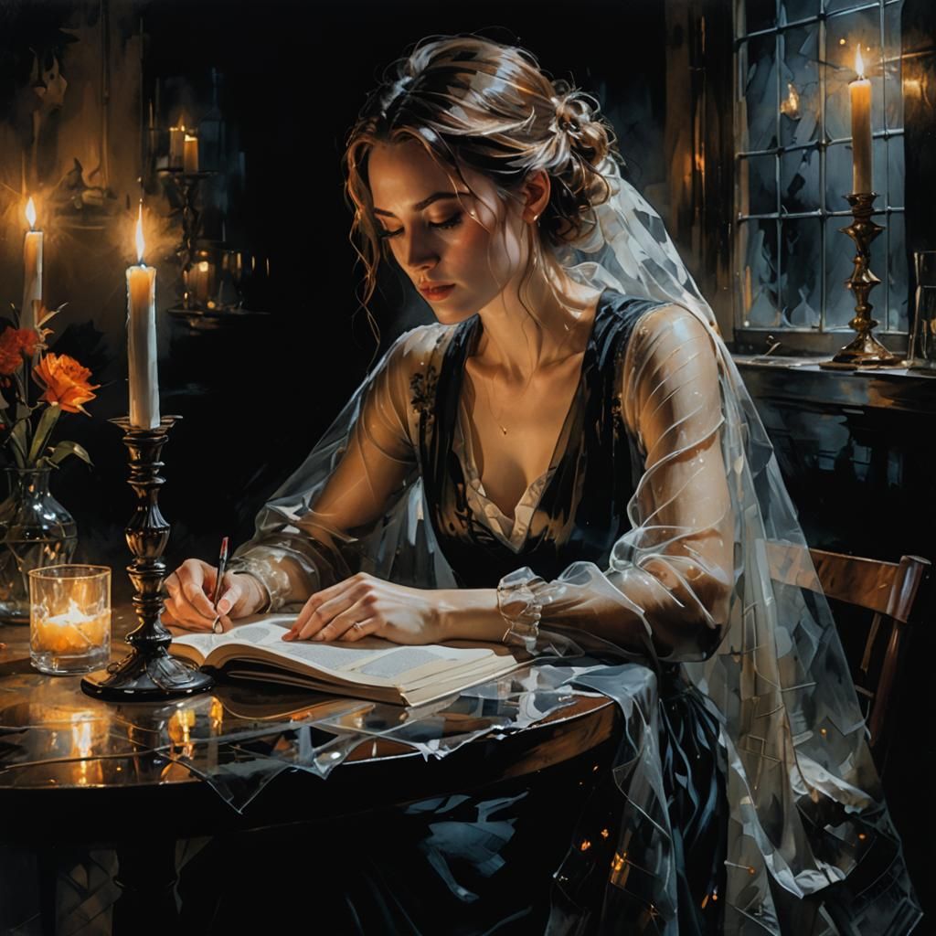 Studying at night   by @TTRPG_Player