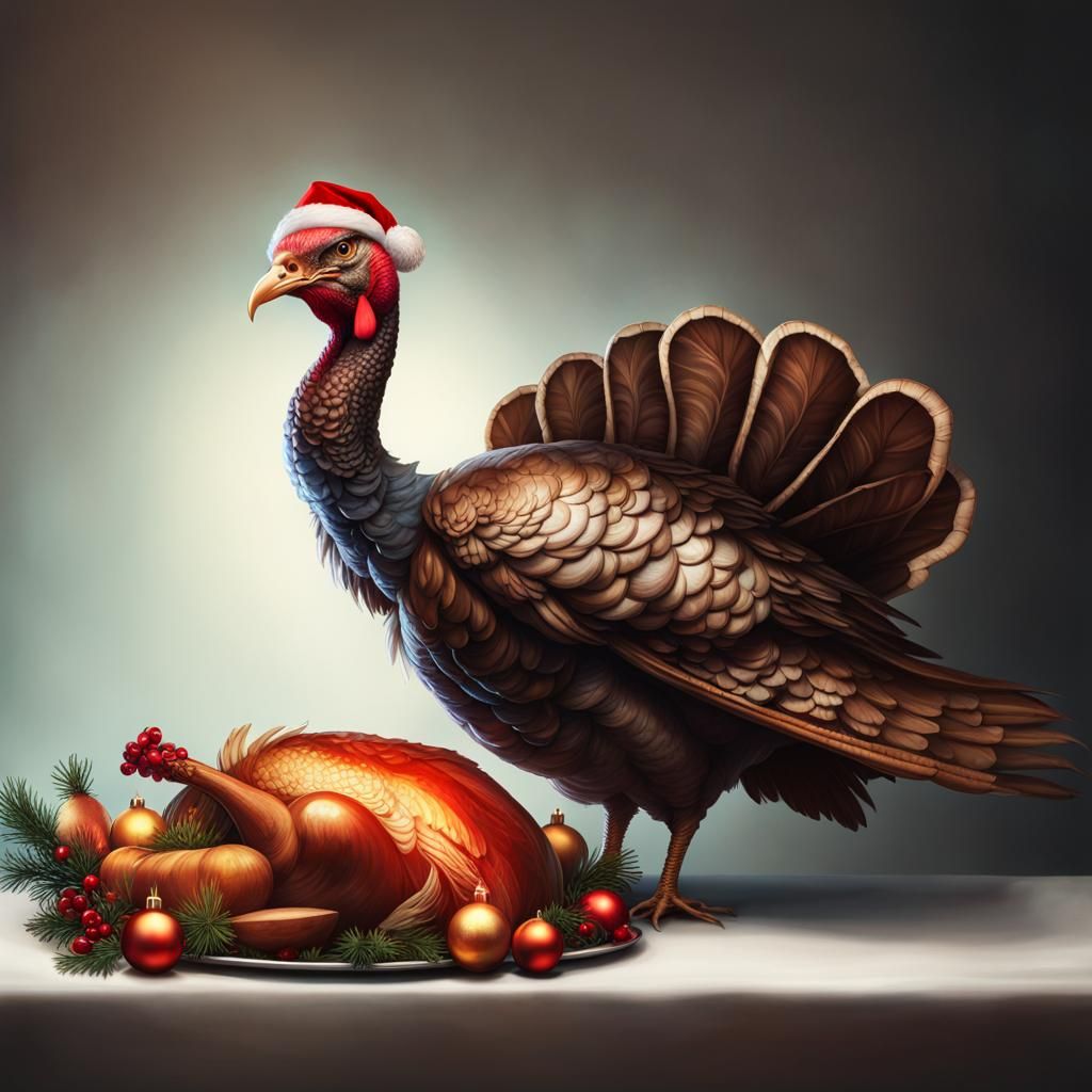 Turkeys Celebrate Christmas AI Generated Artwork NightCafe Creator