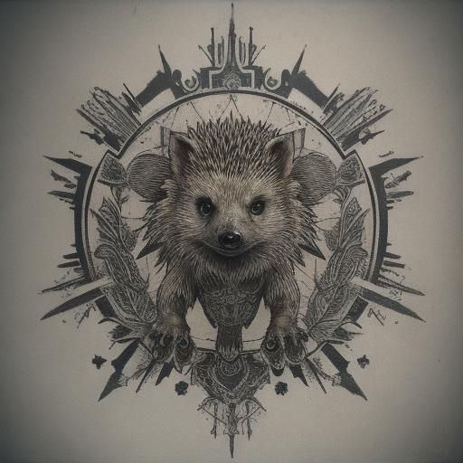 A nice hedgehog in tattoos is rushing to MMA fight training ...