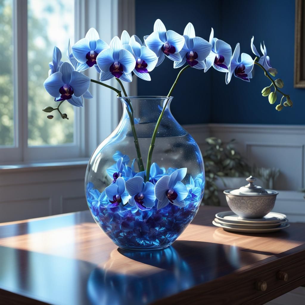 A glass vase