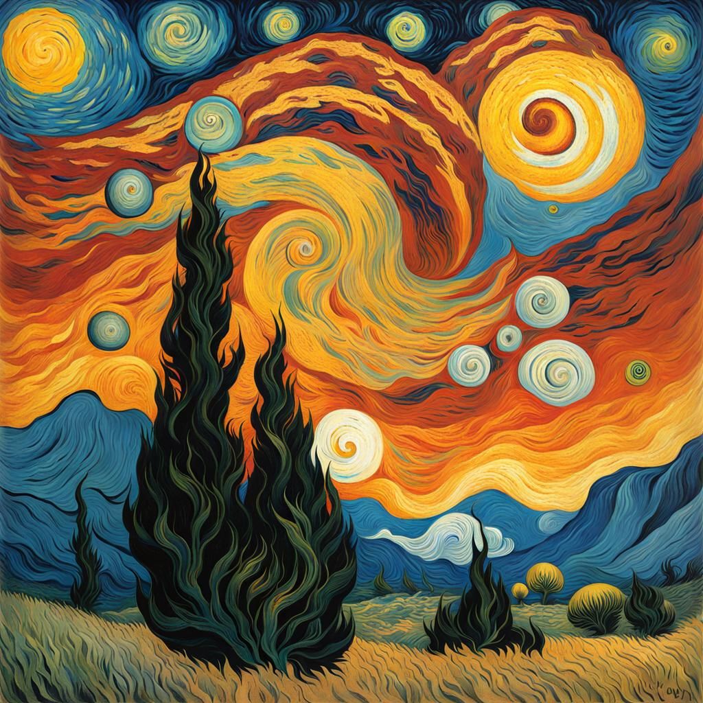 "Paleo-Necromancer" spiraling by Van Gogh