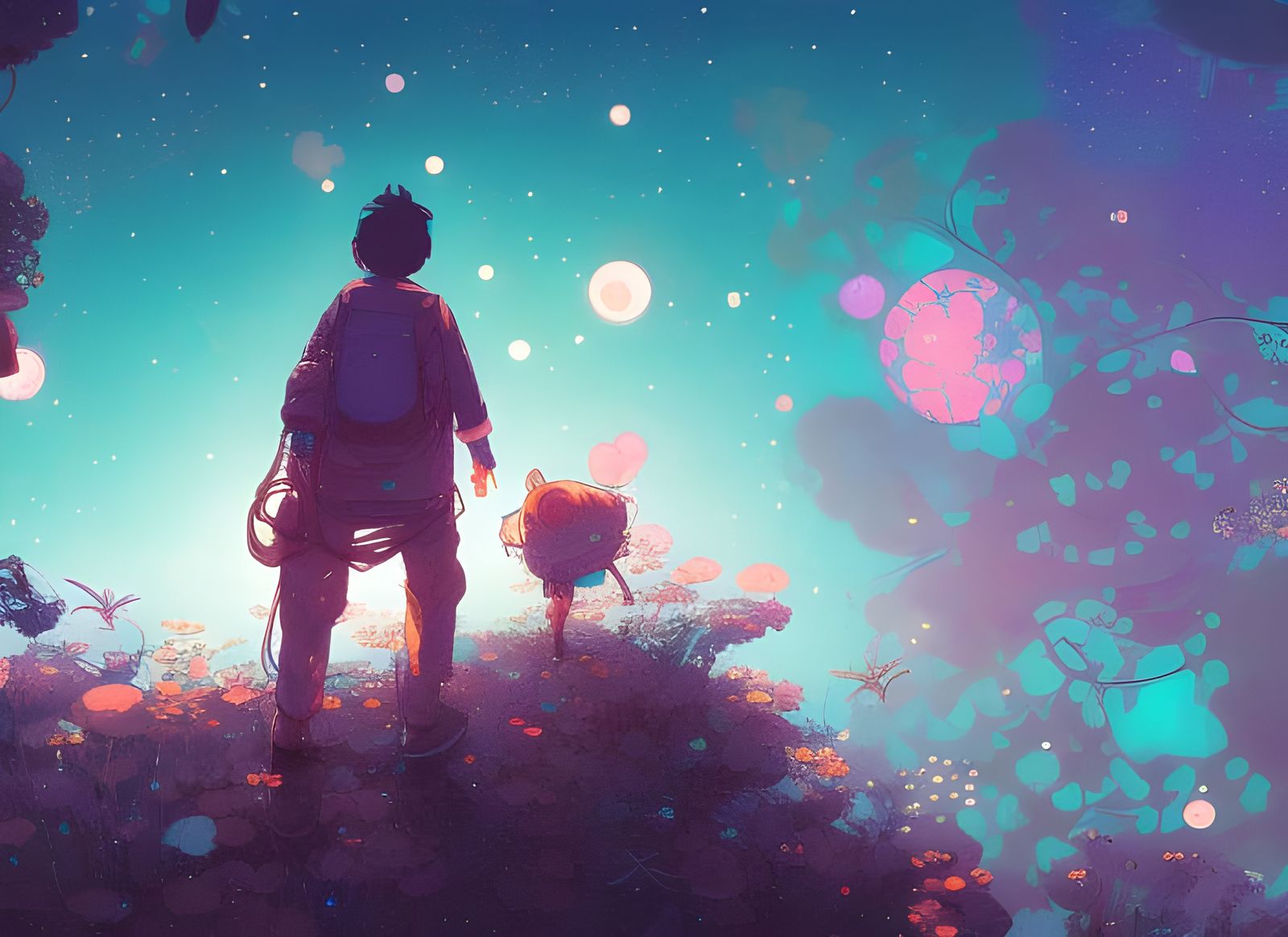 Underneath the starry sky