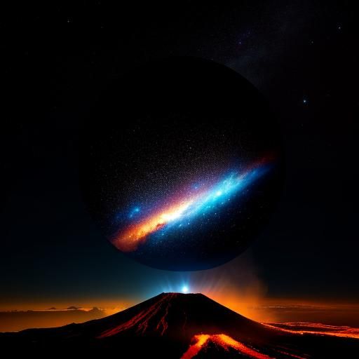 Double exposure Hand made entirely of smoke and volcanic fir...