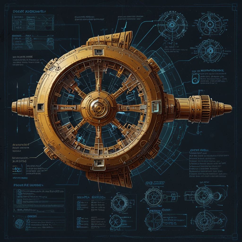Vimana Space Station. Blueprint.