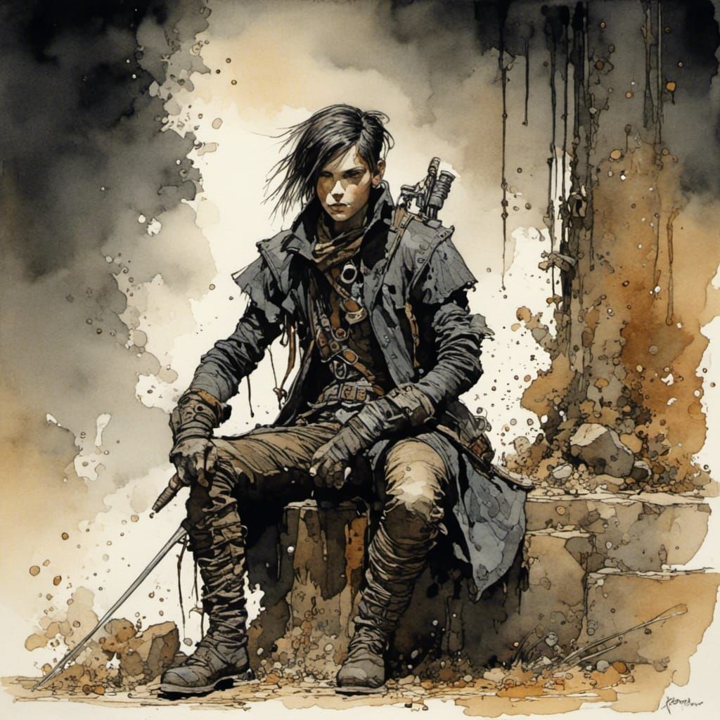 <lora:Birds:1.0> An aetherpunk troubled teen