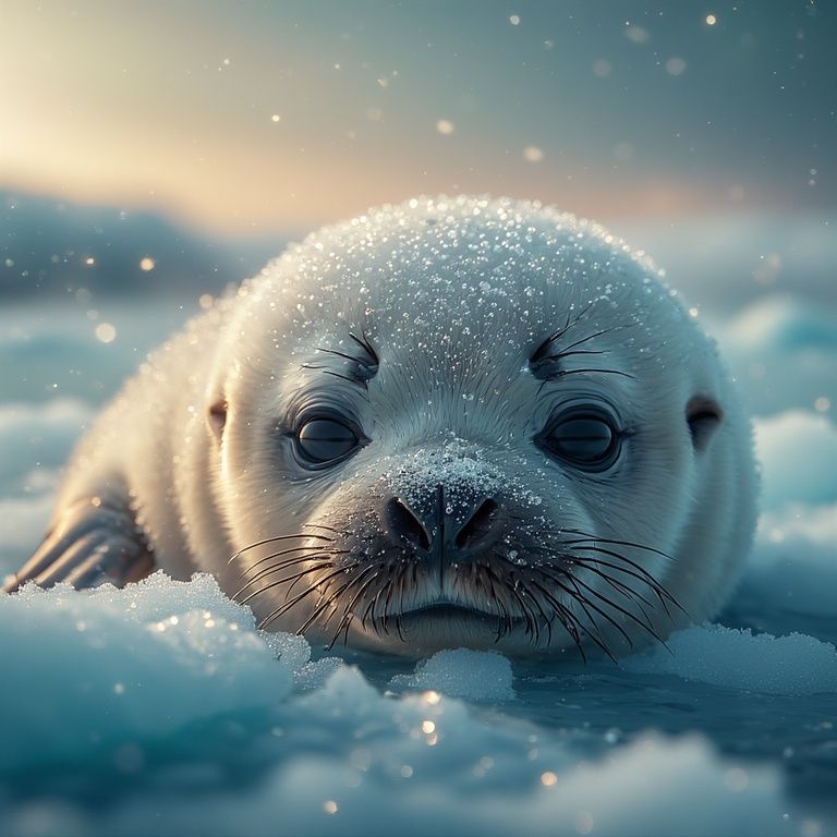 A baby harp seal