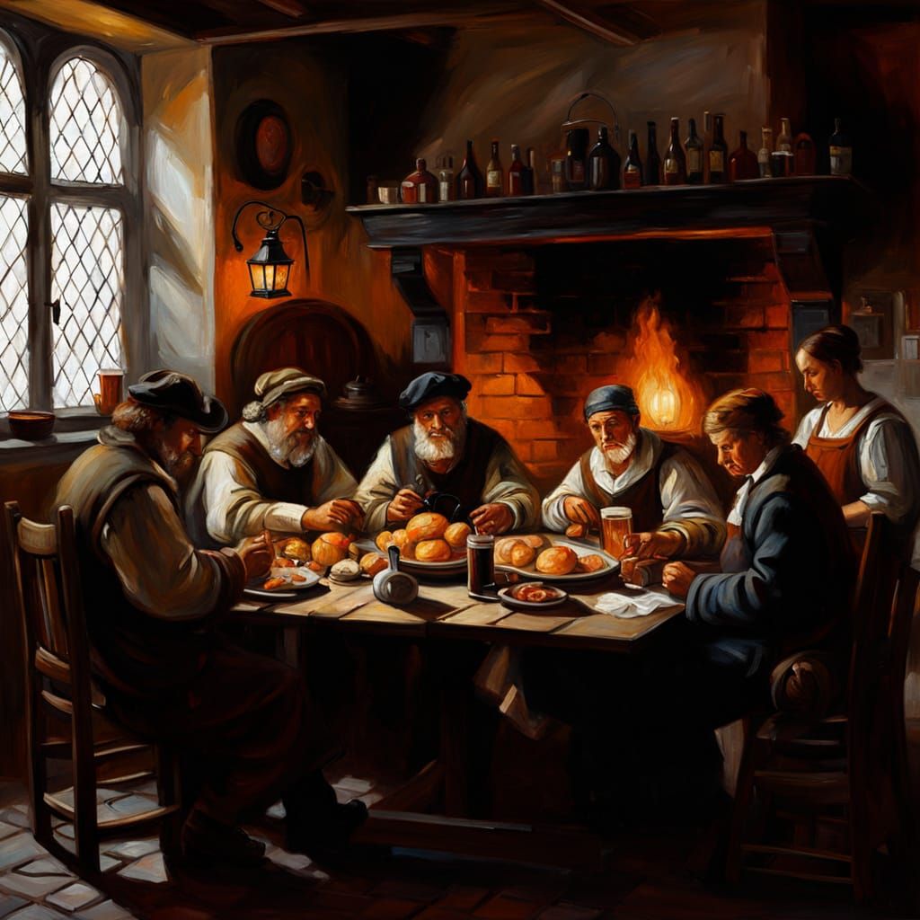 Medieval Tavern in Evening