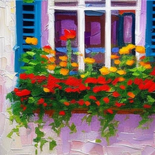 Window Boxes with Flowers Series - AI Generated Artwork - NightCafe Creator