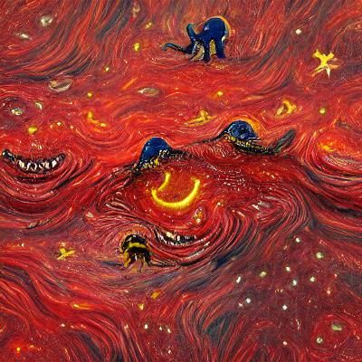 a starry night in hell