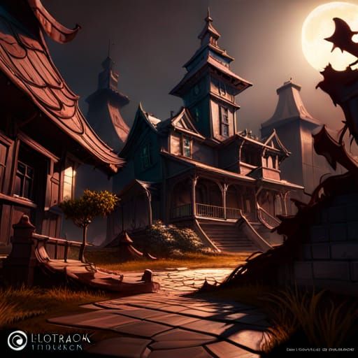 ghostly house, a masterpiece, 8k resolution, dark fantasy concept art, by Greg Rutkowski, dynamic lighting, hyperdetaile...