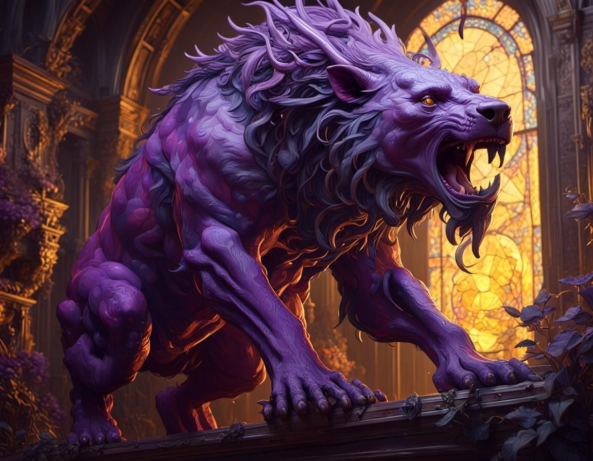 Fox in Dark Fantasy Style, Hyperdetailed Art