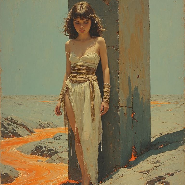 Block at lava stream