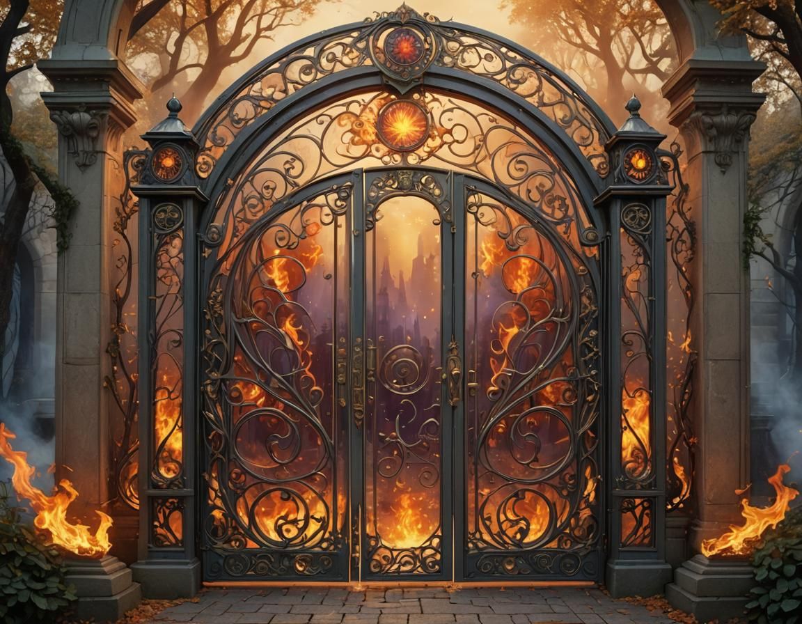 A fantasy themed images. Magic Fire Gate