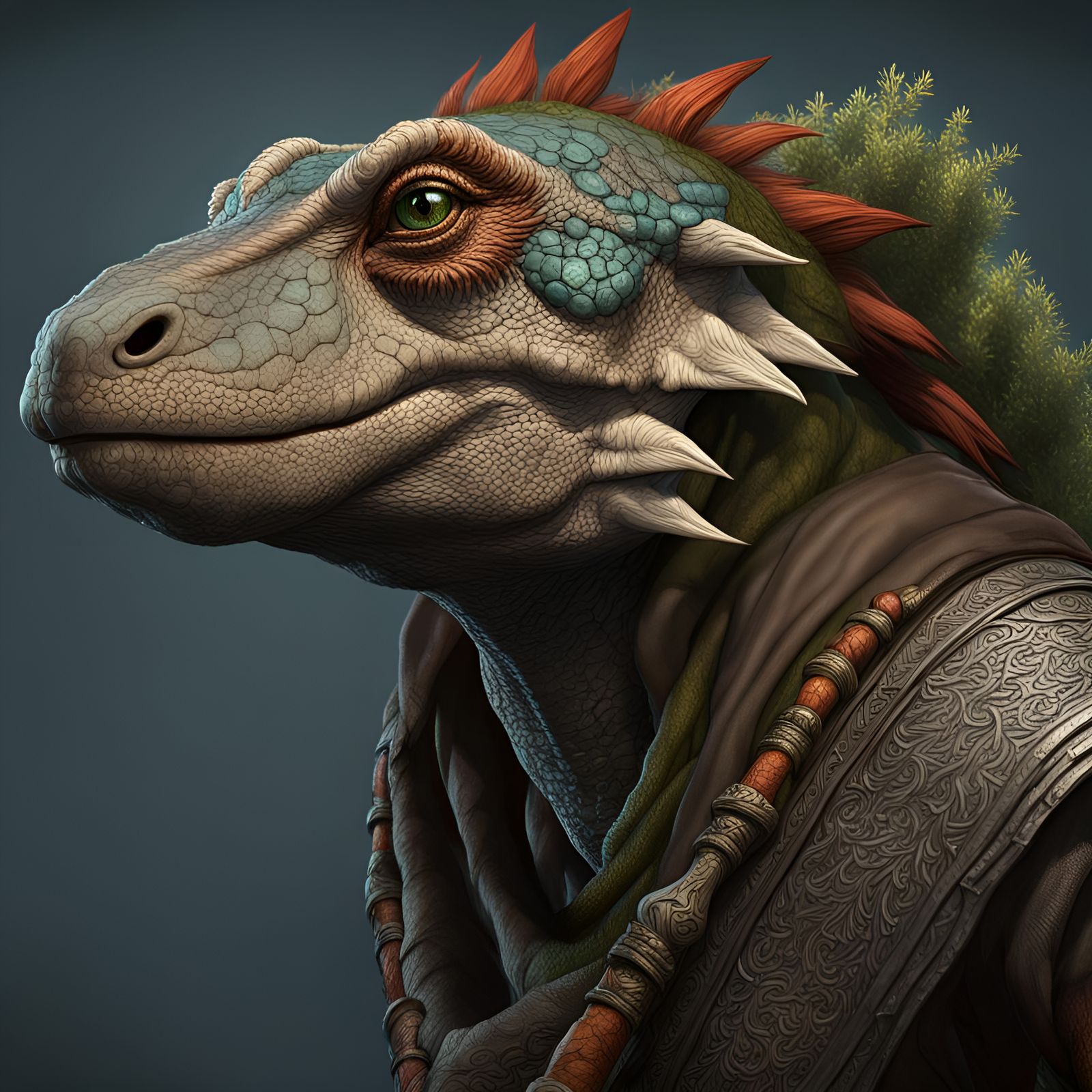Grizzled Lizardfolk Druid