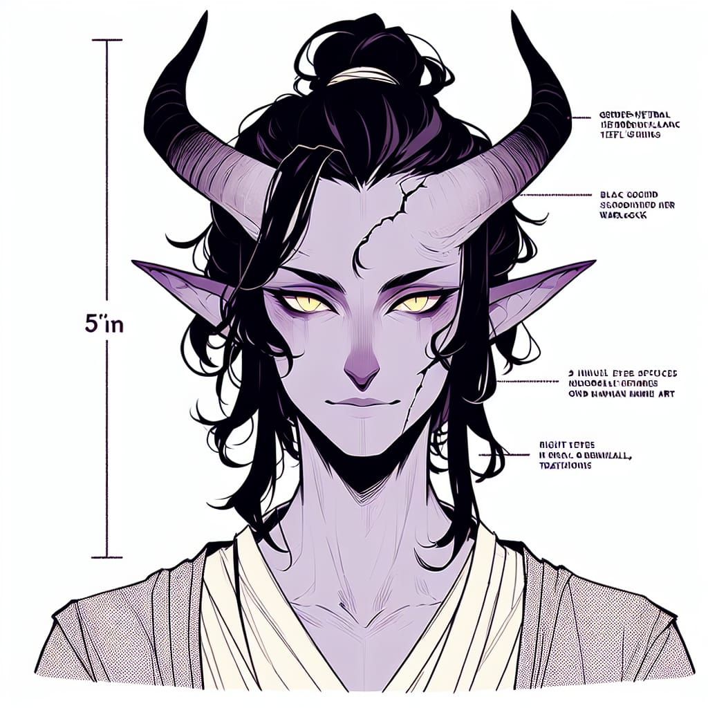 Crate Me A Immage Of A A Gendernutral Lucking ,tiefling ,warlock With 