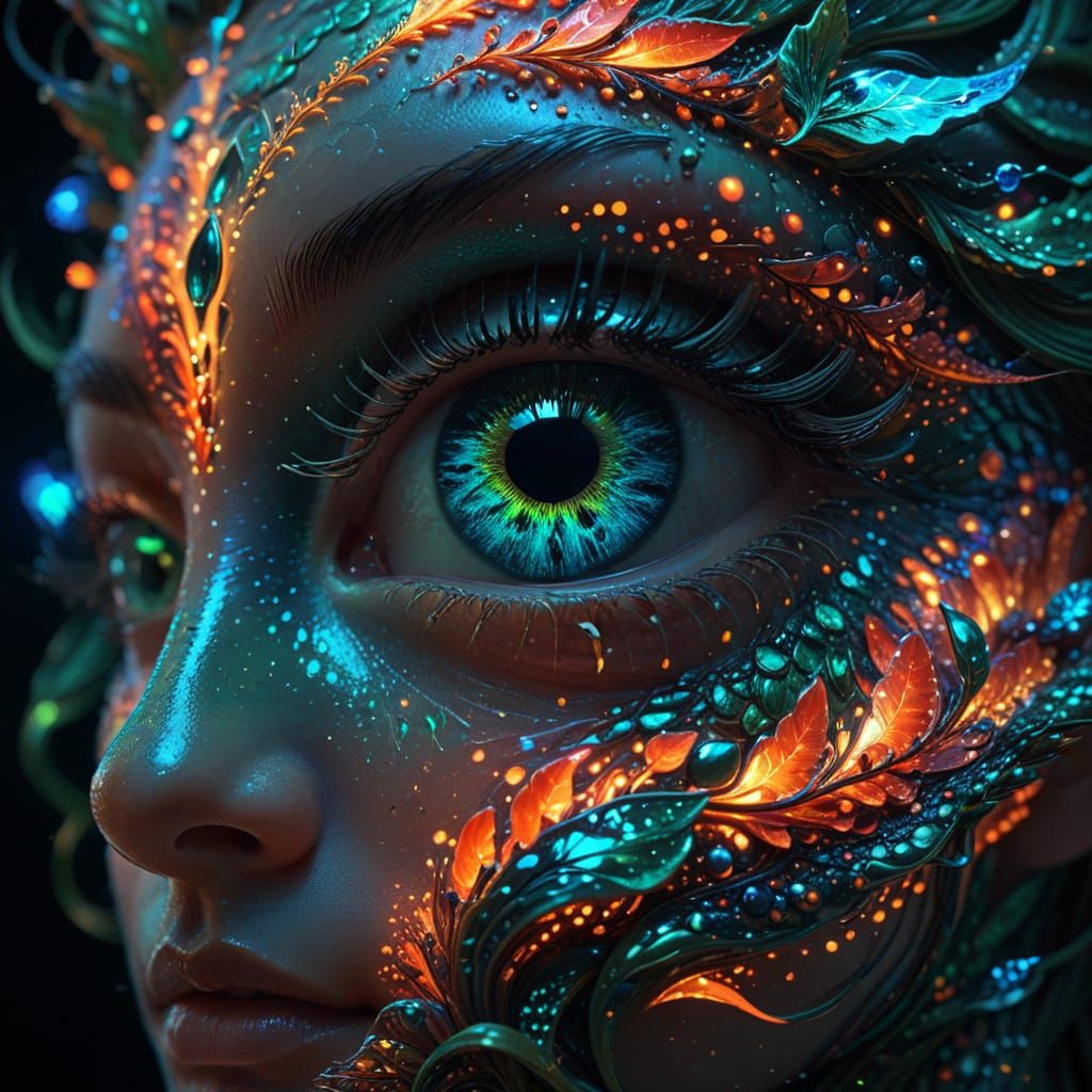  An enigmatic woman emerges from behind a burnt and translucent sheet of parchment. Slow motion. Hyper-realistic digital illustration with m...